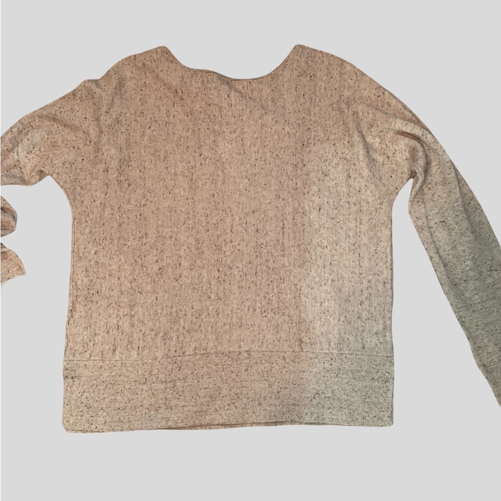 Banana Republic Sz XS Scoop Neck Marbled Oatmeal Long Sleeve Sweater very roomy - Picture 3 of 8